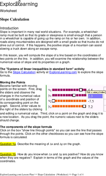 Slope Calculation Lesson Plan