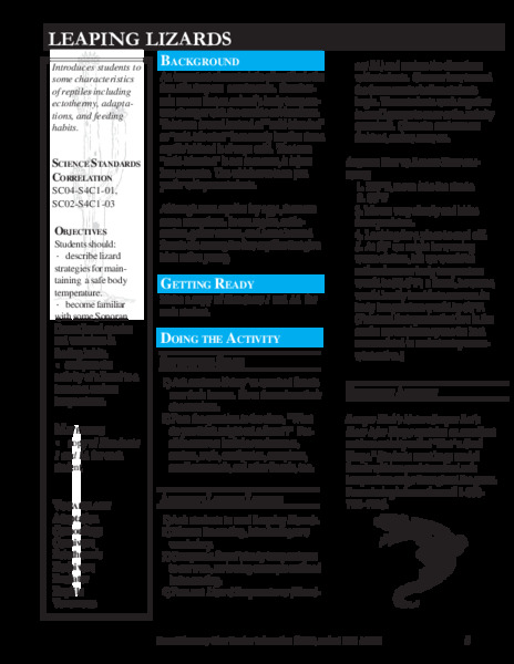 Leaping Lizards Lesson Plan