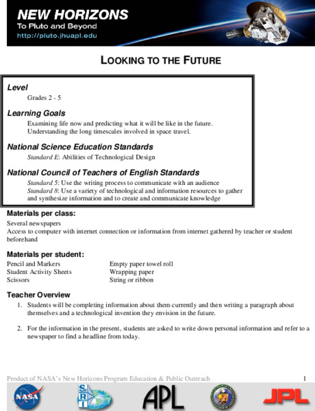 Looking To The Future Lesson Plan