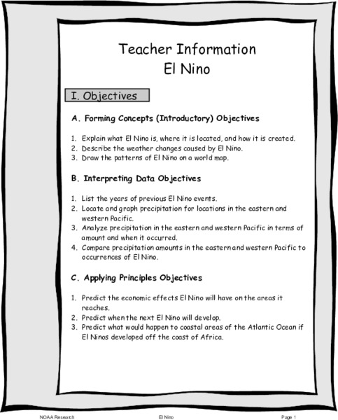 El Nino Lesson Plan