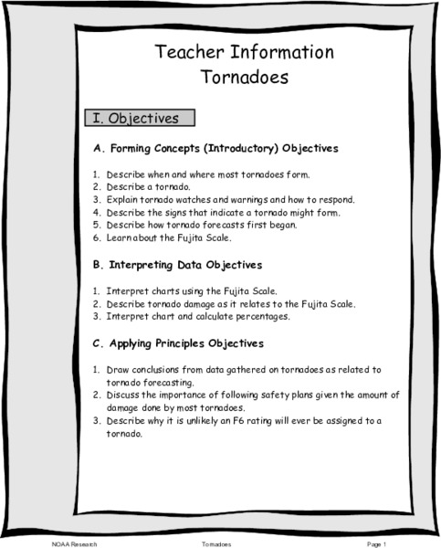 Tornados Lesson Plan