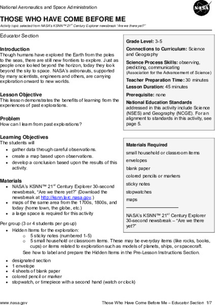 Those Who Have Come Before Me Lesson Plan