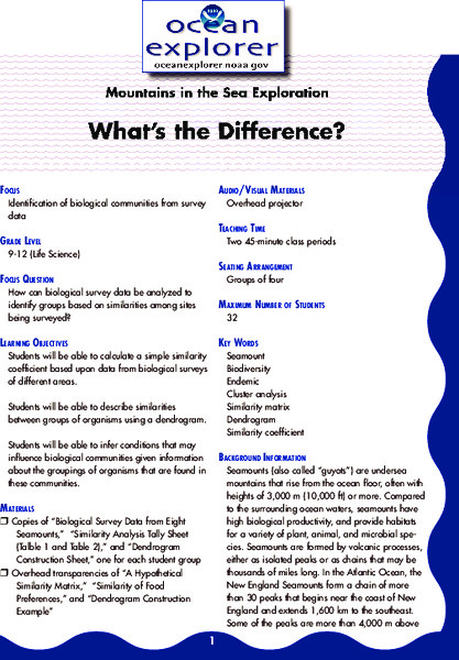 What's the Difference? Lesson Plan