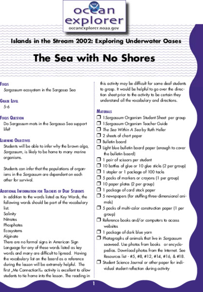 The Sea with No Shores Lesson Plan