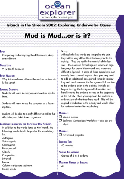 Mud is Mud...or is it? Lesson Plan