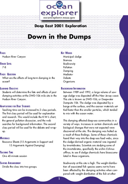 Down in the Dumps Lesson Plan