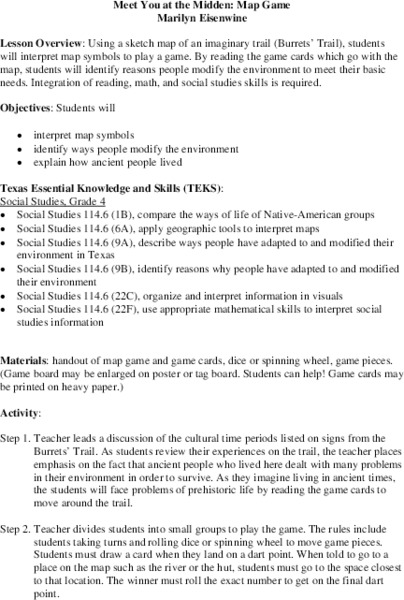 Meet You at the Midden: Map Game Lesson Plan