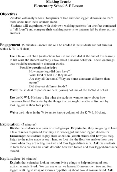 Making Tracks Lesson Plan