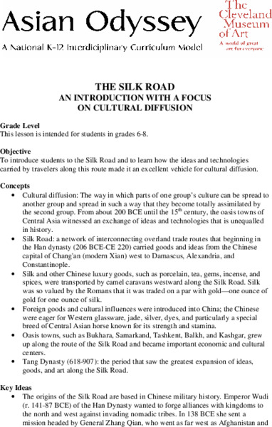 The Silk Road Lesson Plan