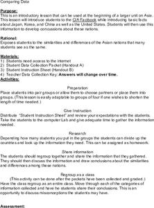 Comparing Data Lesson Plan