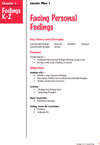 Dealing With Emotions Lesson Plan