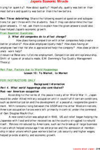 Japan's Economic Miracle Lesson Plan