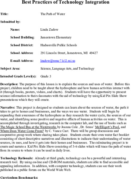 The Path of Water Lesson Plan