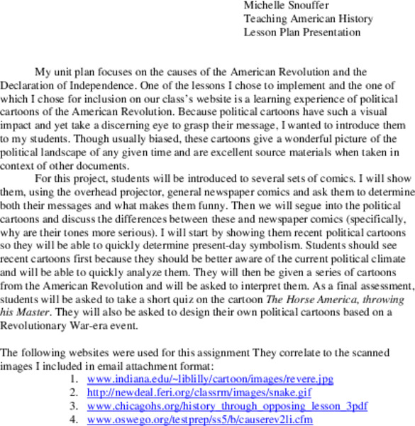 American Revolution Lesson Plan