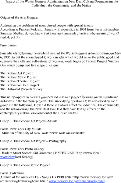 The Great Depression Lesson Plan