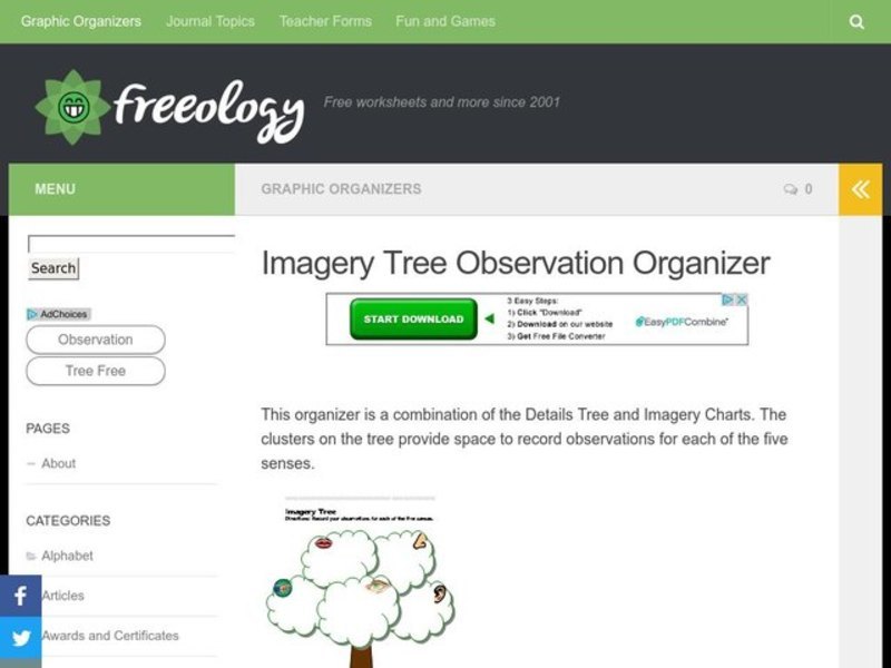 Imagery Tree Worksheet