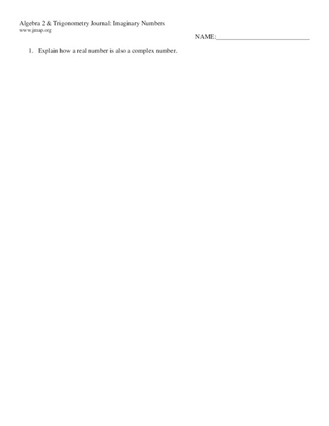 Imaginary Numbers Lesson Plan