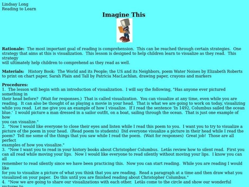 Imagine This Lesson Plan