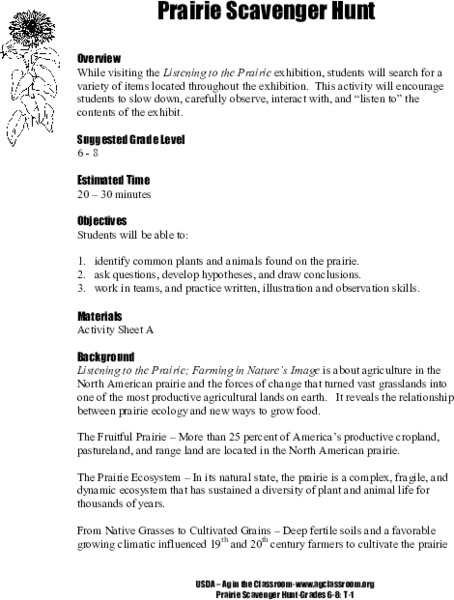 Listening to the Prairie Lesson Plan