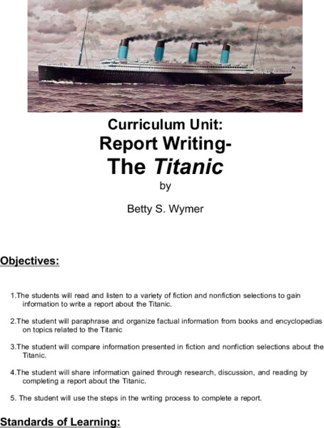 The Titanic Lesson Plan