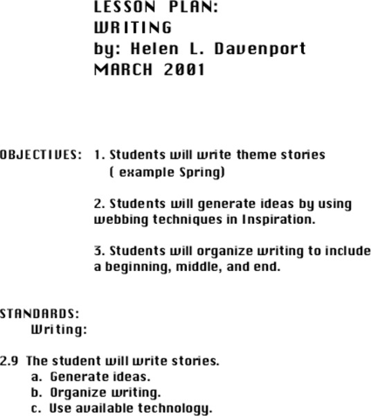 Writing Lesson Plan