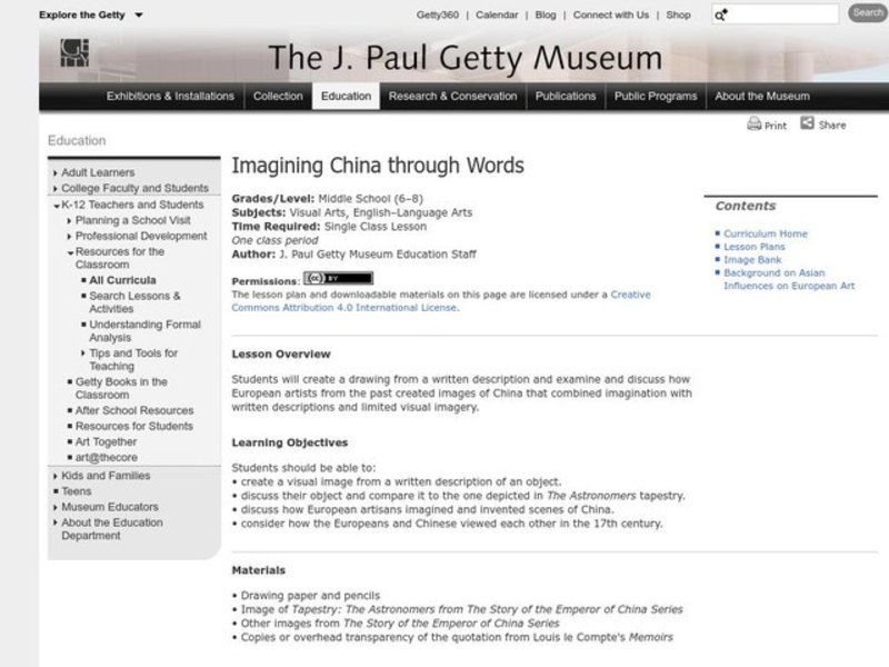 Imagining China Through Words Lesson Plan