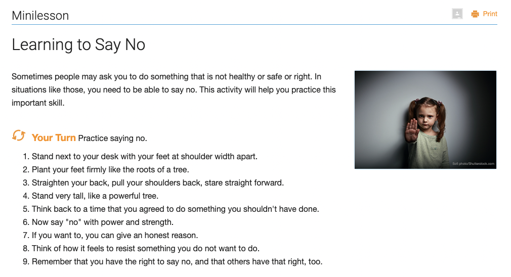 Learning to Say No Activity
