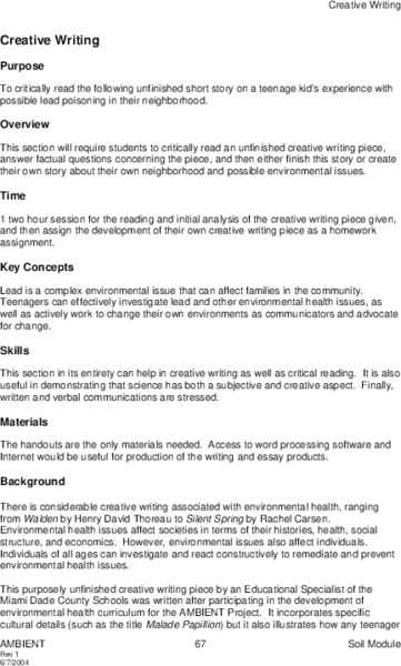 Creative Writing Lesson Plan