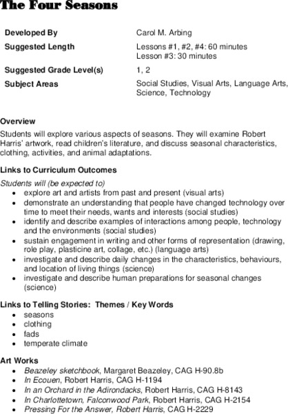 The Four Seasons Lesson Plan