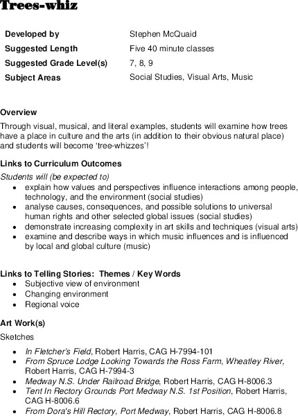 Trees-whiz Lesson Plan