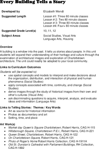 Every Building Tells a Story Unit Plan