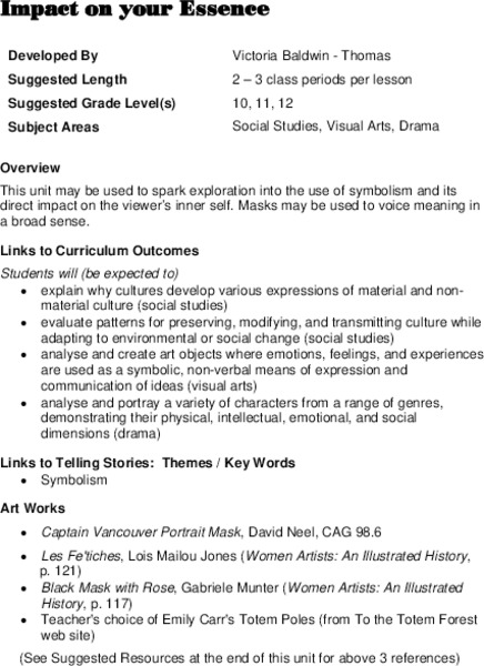 Impact on Your Essence Lesson Plan