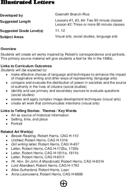 Illustrated Letters Lesson Plan