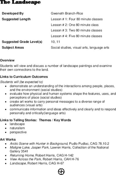 The Landscape Lesson Plan