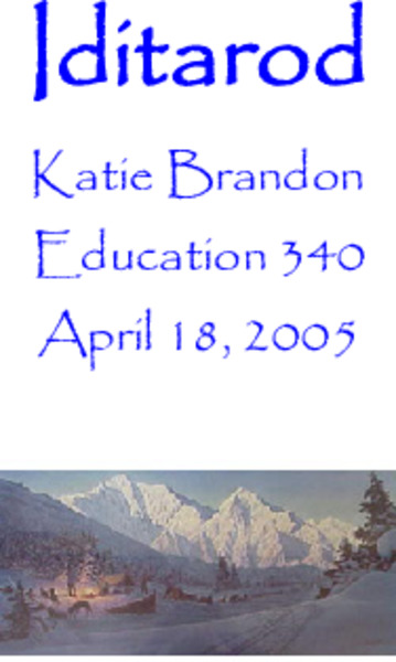 Iditarod Lesson Plan