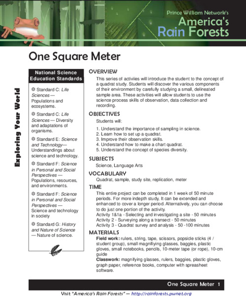 One Square Meter Lesson Plan