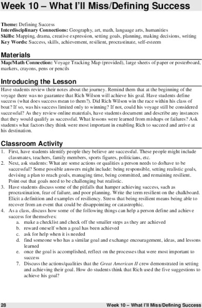 Defining Success Lesson Plan