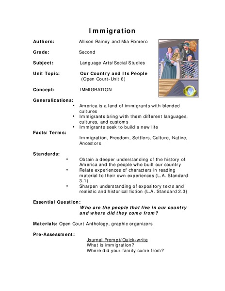 Immigration Lesson Plan