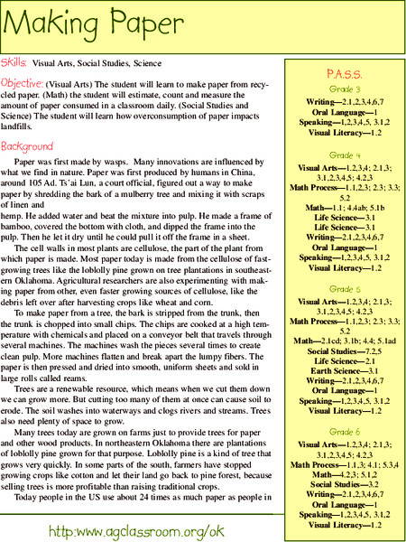 Making Paper Lesson Plan