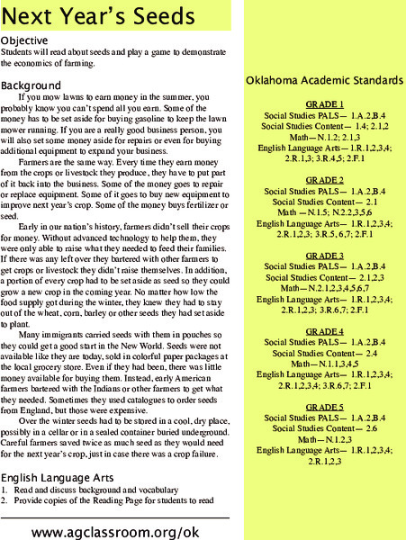Next Year's Seeds Lesson Plan