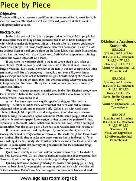 Piece by Piece Lesson Plan