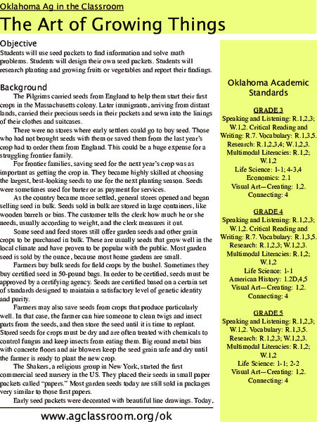 The Art of Growing Things Lesson Plan