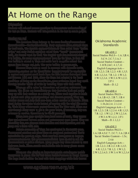 At Home On The Range Lesson Plan