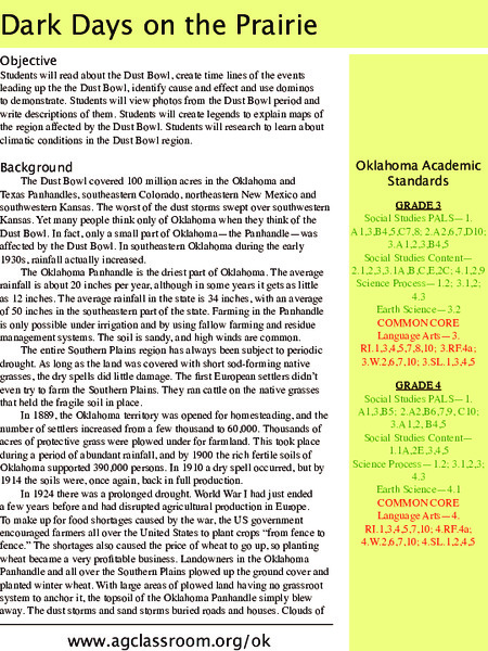 Dark Days on the Prairie Lesson Plan