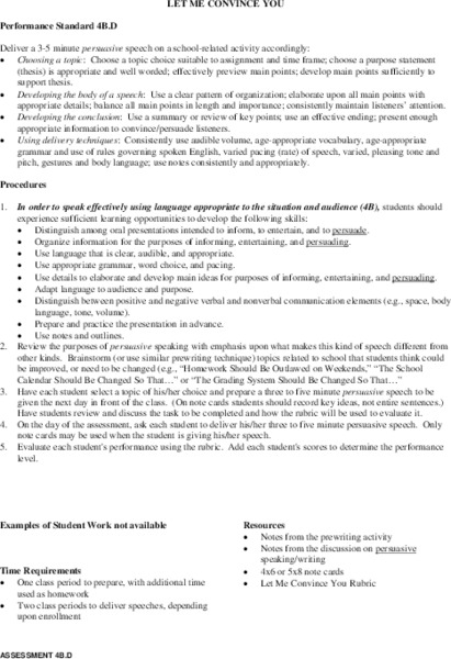 Let Me Convince You Lesson Plan