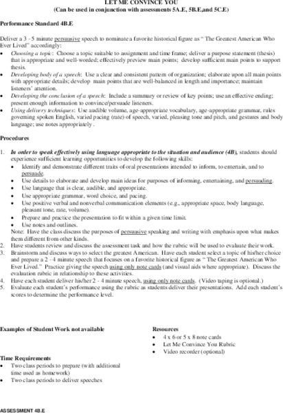 Let Me Convince You Lesson Plan