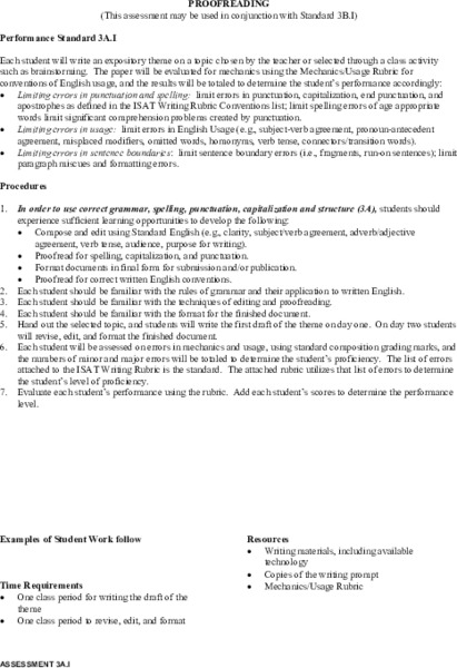 Proofreading Lesson Plan