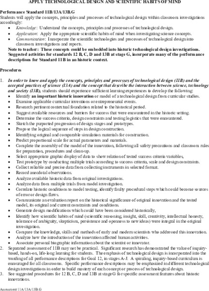 Apply Technological Design and Scientific Habits of Mind Lesson Plan