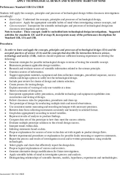 Apply Technological Design and Scientific Habits of Mind Lesson Plan