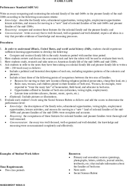 Family Life Lesson Plan